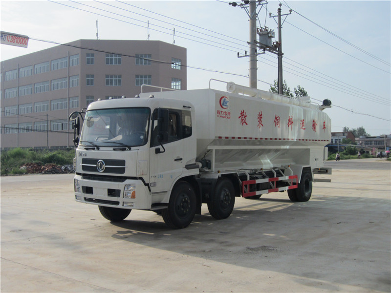 东风小三轴散装饲料运输车